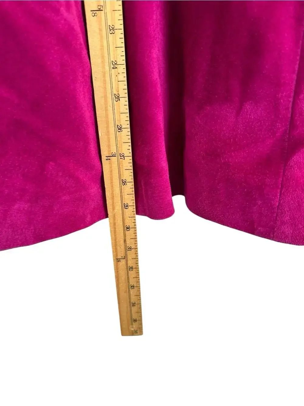Vintage Danier Fuchsia Suede Leather Jacket Blazer Size M Open Front Hot Pink